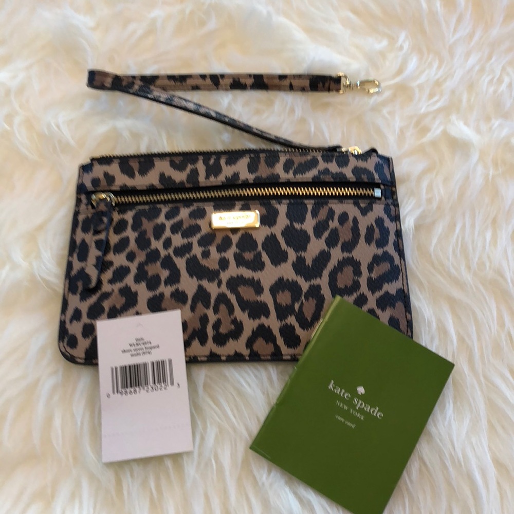 Kate Spade Shore Street Leopard Tinie Clutch NWT - Picture 4 of 6